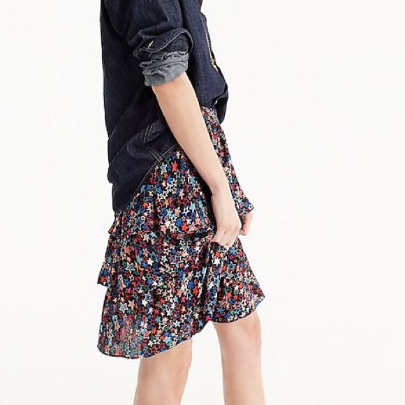 J.Crew Tiered Skirt in Kaleidoscope Star Print - Picture 3 of 5